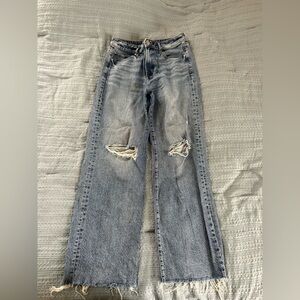 Express Faded Blue Ripped Boyfriend Jeans